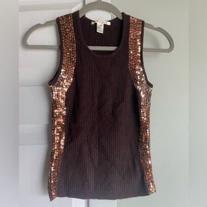 Alice + Olivia 100% Cashmere Sequin Sweater Tank